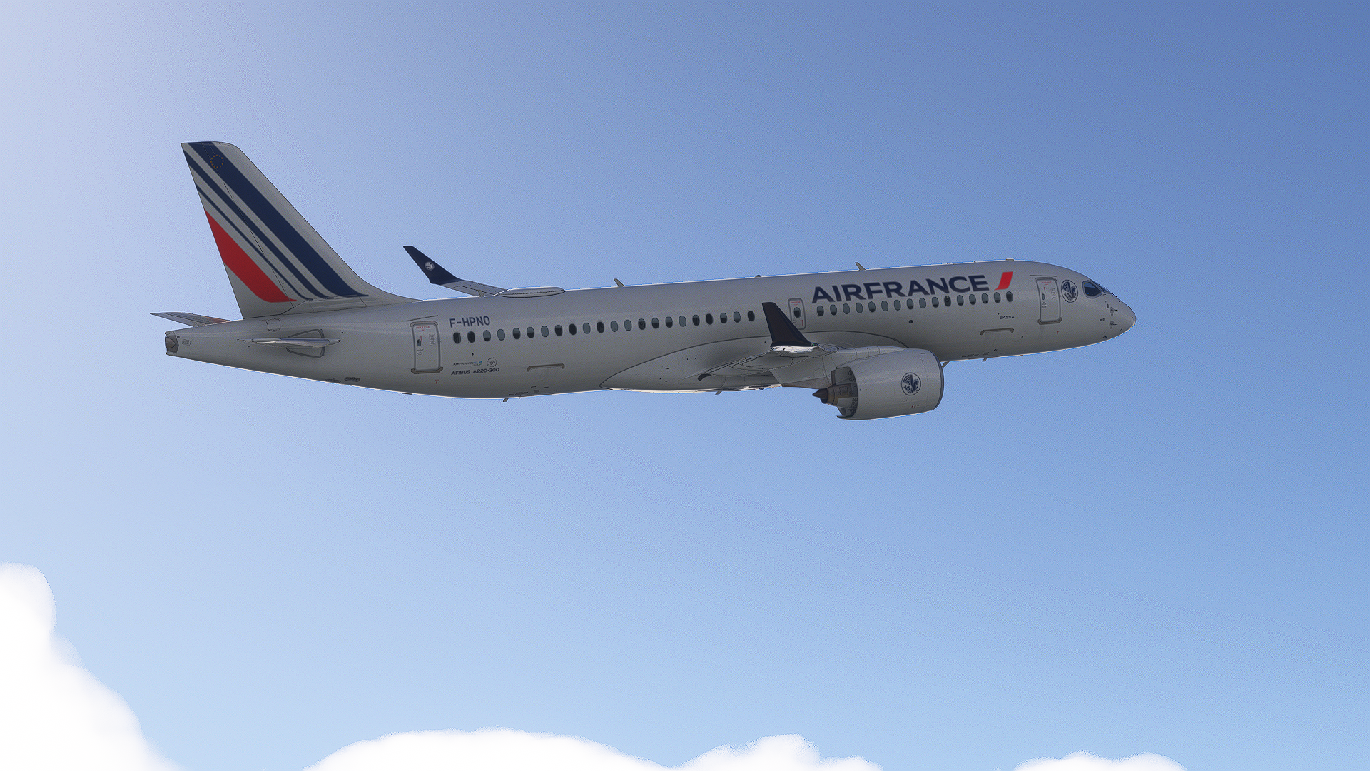 Air France Airbus A220-300 on climb out from LFPG