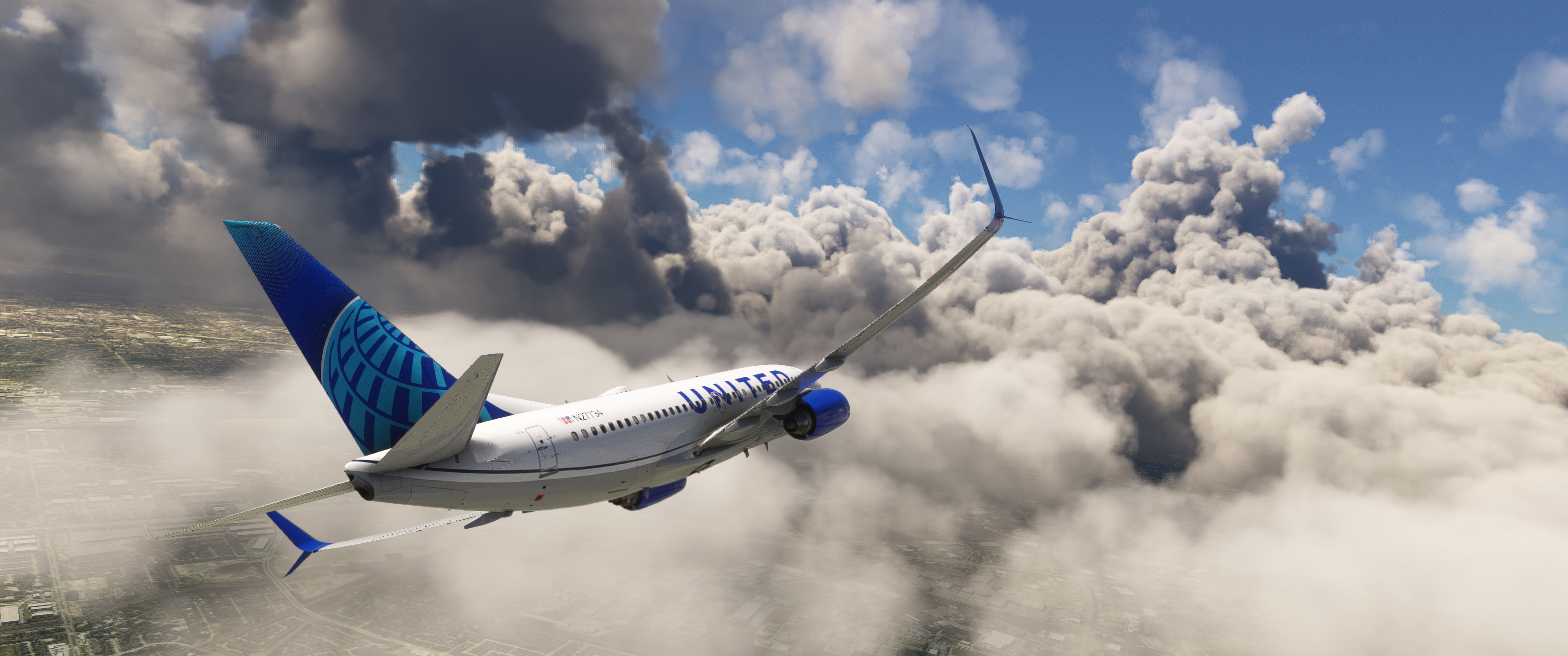 UAL B38M Clouds