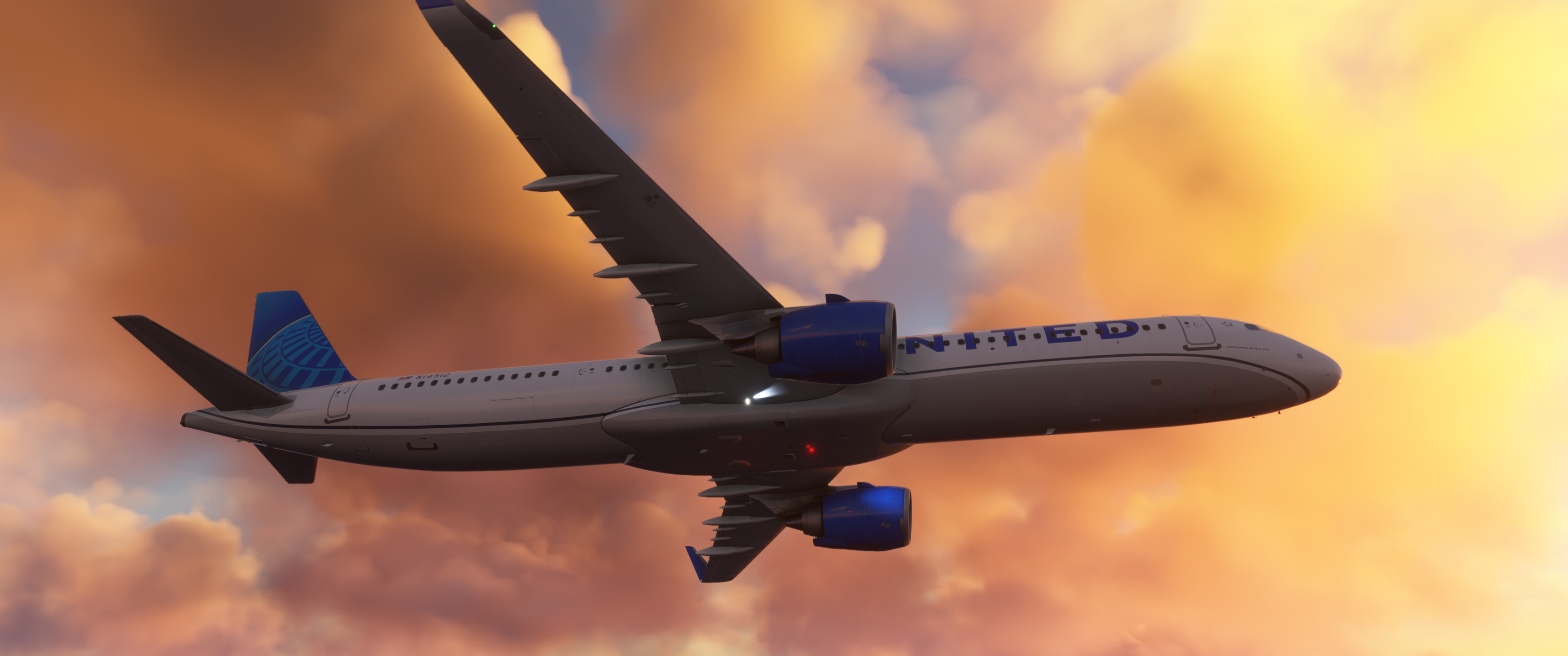 UAL A21N Sunset