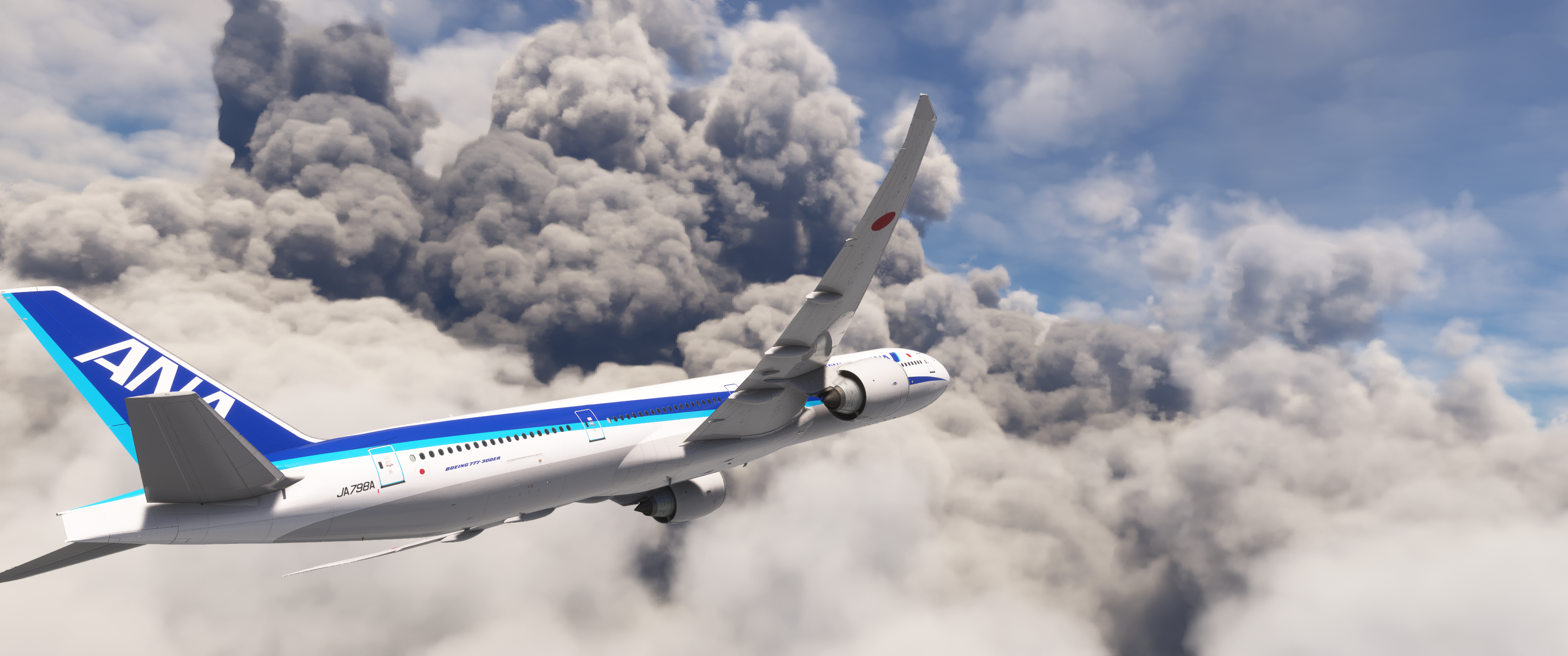 ANA B77W Cloudy